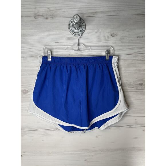 Nike Running Shorts Womens XL Blue White Dolphin Hem Mesh Athletic Gym Lined - Picture 1 of 5